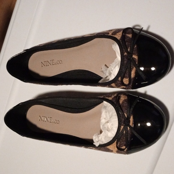 Nine and company, vinyl and leopard patterned size 9 women's shoes, like new - Picture 1 of 4